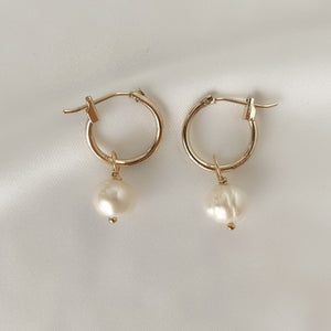 Classic Pearl Hoops